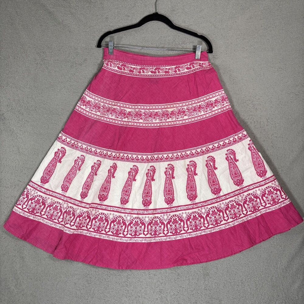Cynthia Mehra Women's Size‎ S/M Maxi Pink Skirt Aztec Gypsy Fairy Boho Flowy